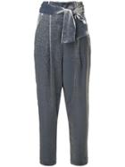 Sally Lapointe Velvet Paper Bag Trousers - Metallic