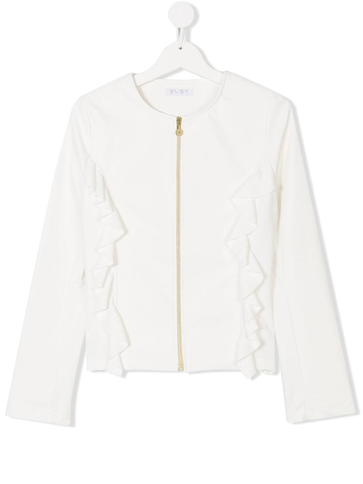 Elsy Teen Zipped Jacket - White