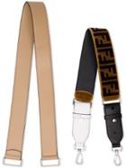 Fendi Leather And Velvet Bag Straps - Brown