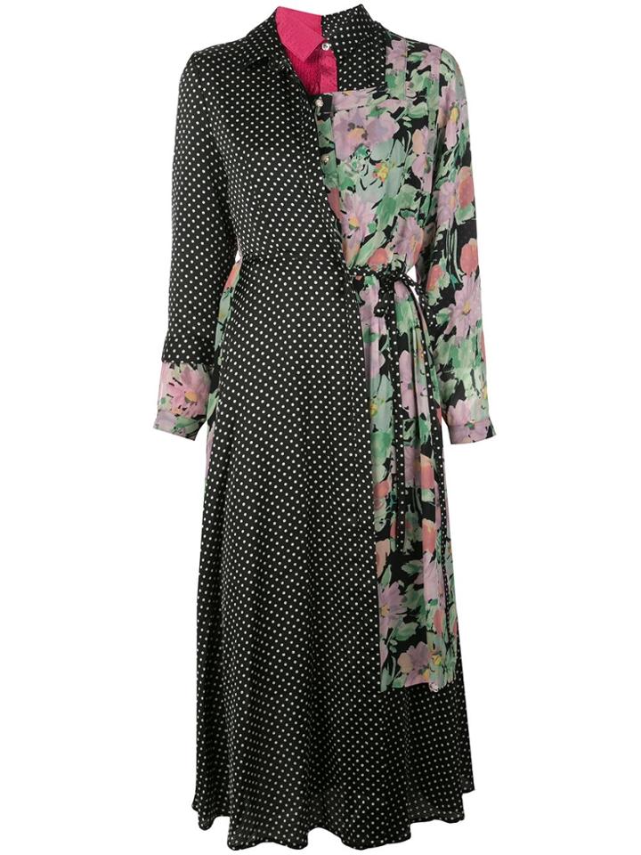 Junya Watanabe Patchwork Midi Shirt Dress - Multicolour