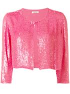 P.a.r.o.s.h. Cropped Sequin Cardigan - Pink & Purple