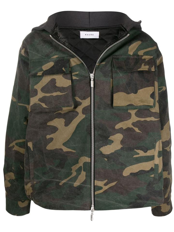 Rhude Camouflage Hooded Jacket - Green