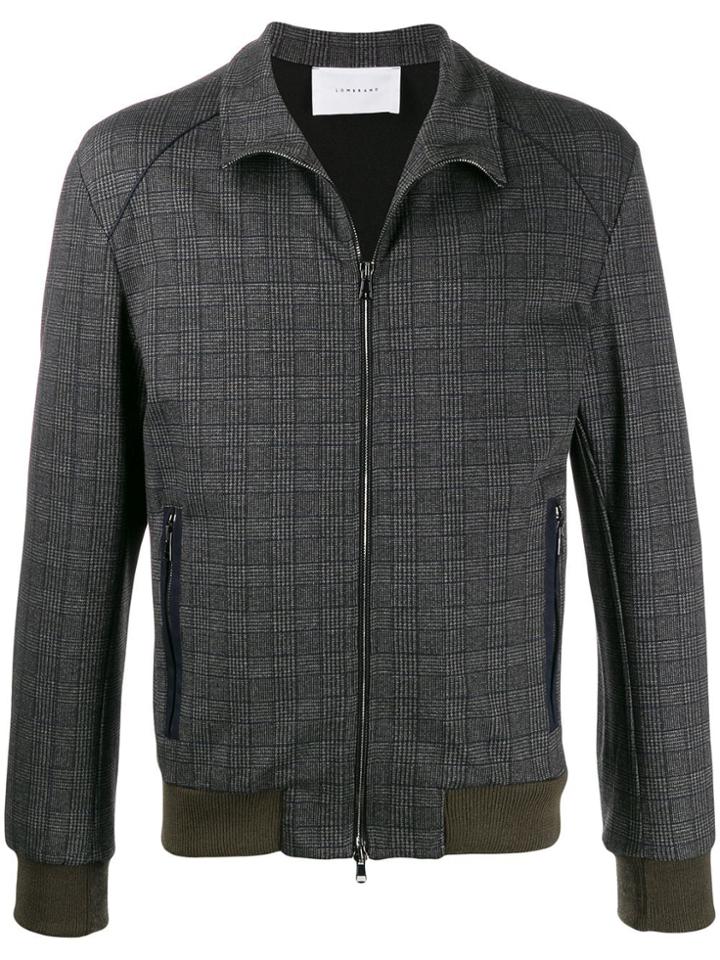 Low Brand Plaid Print Jacket - Grey