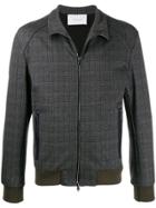 Low Brand Plaid Print Jacket - Grey