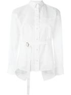 Sacai Tie Waist Shirt, Women's, Size: 3, White, Cotton/polyester