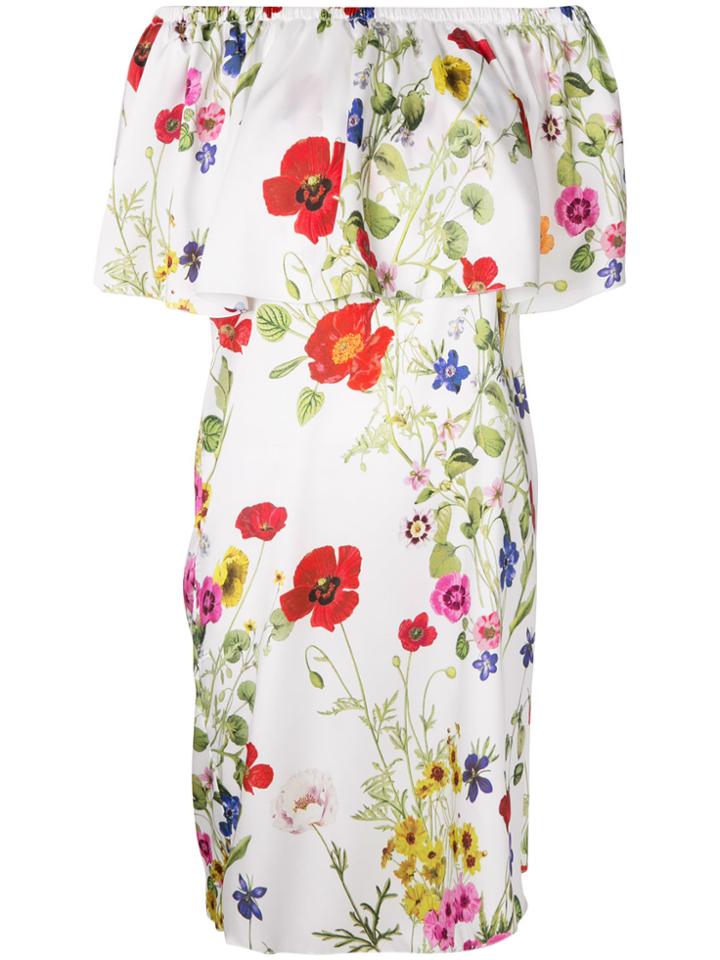 Blugirl Floral Off-shoulder Dress - White