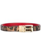 Dolce & Gabbana Leopard Print Belt, Women's, Size: 95, Brown, Leather