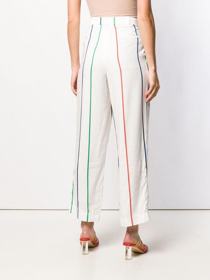 Roseanna Pinstripe Pleated Trousers - White