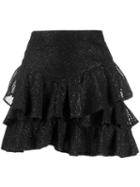 Wandering Ruffle Mini Skirt - Black