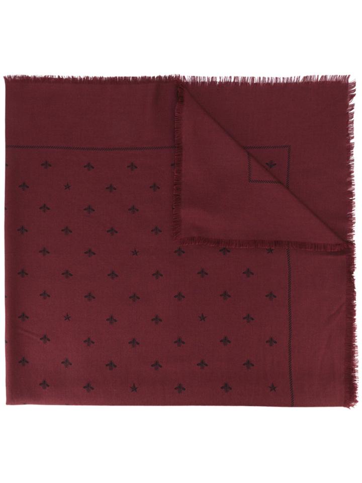 Gucci Bee Jacquard Stole - Red