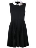 Red Valentino Flared Pleated Dress - Black