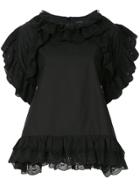 Goen.j Ruffle-trimmed Layered Blouse - Black