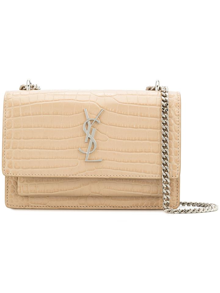 Saint Laurent Mini Sunset Shoulder Bag - Nude & Neutrals