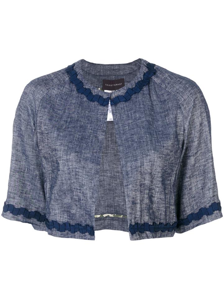 Talbot Runhof Cropped Jacket - Blue