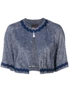 Talbot Runhof Cropped Jacket - Blue