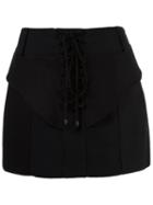 Andrea Bogosian Lace-up Skirt, Women's, Size: P, Black, Cotton/viscose
