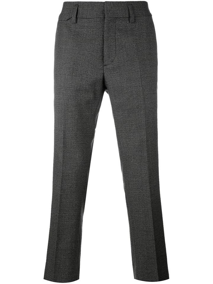 Marc Jacobs Tweed Cropped Trousers, Men's, Size: 46, Black, Virgin Wool
