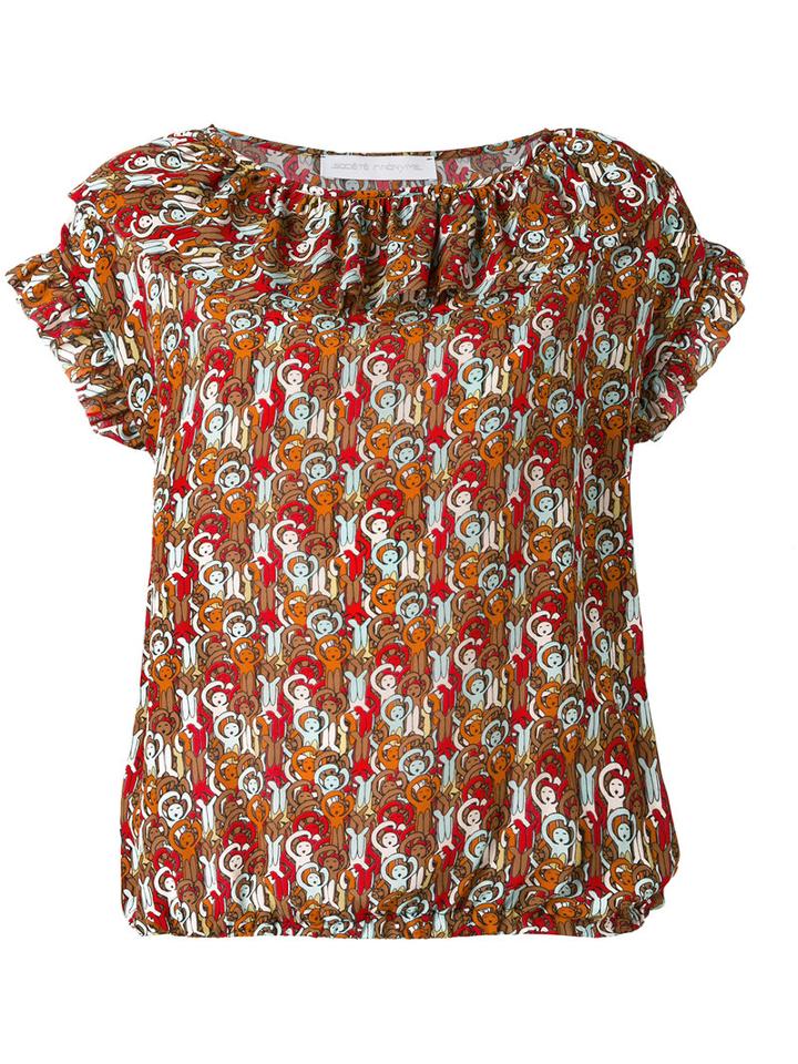 Société Anonyme - Ruched Blouse - Women - Silk - 1, Women's, Brown, Silk