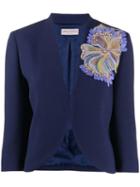Emilio Pucci Sequinned Flower Blazer - Blue