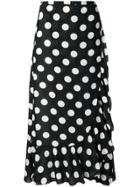 Rixo London Polka Dots Midi Skirt - Black
