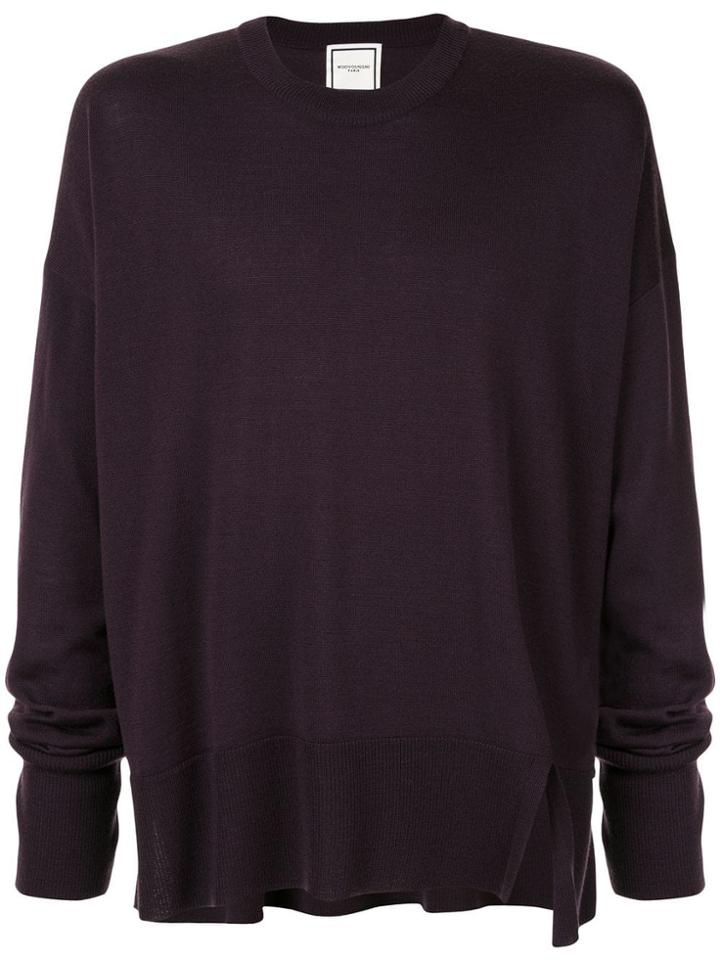 Wooyoungmi Side Slit Oversized Sweater - Purple