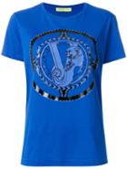 Versace Jeans - Baroque Logo T-shirt - Women - Cotton - M, Blue, Cotton