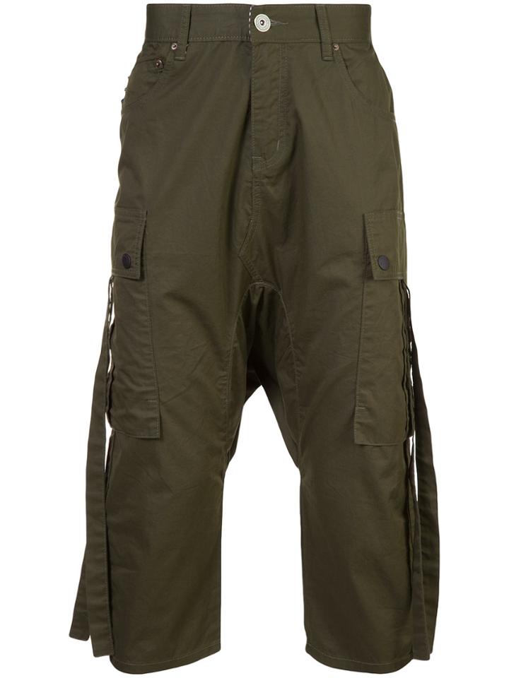 Mostly Heard Rarely Seen Cropped Cargo Trousers - Green