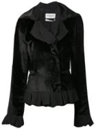Yves Saint Laurent Vintage Velvet Ruffle Jacket, Women's, Size: 40, Black