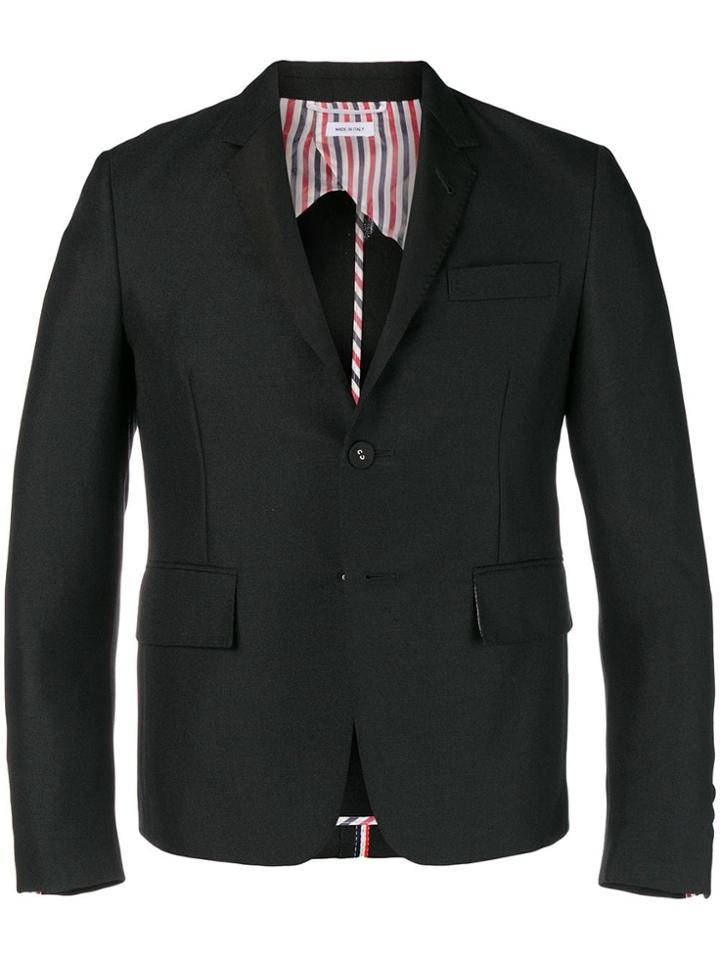 Thom Browne Silk Lapel High-armhole Sport Coat - Black