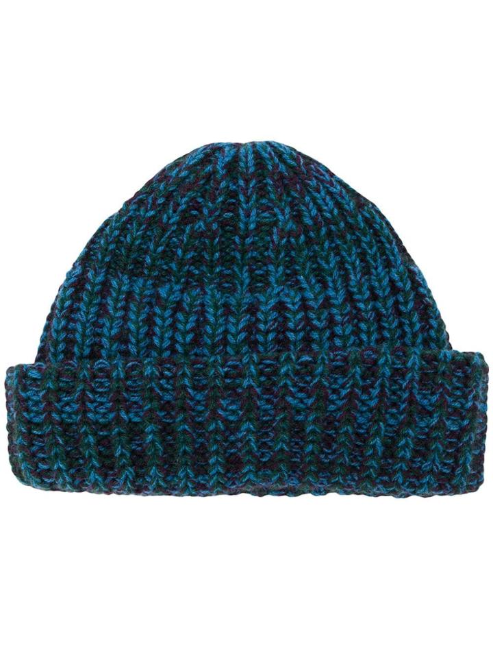 Santoni Chunky Knit Beanie - Blue
