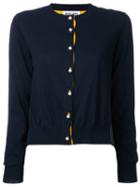 Muveil - Contrast Panel Cardigan - Women - Cotton - 40, Blue, Cotton