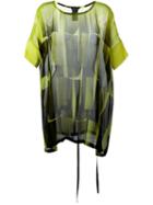 Ann Demeulemeester Sheer Printed Tunic, Women's, Size: 36, Green, Silk