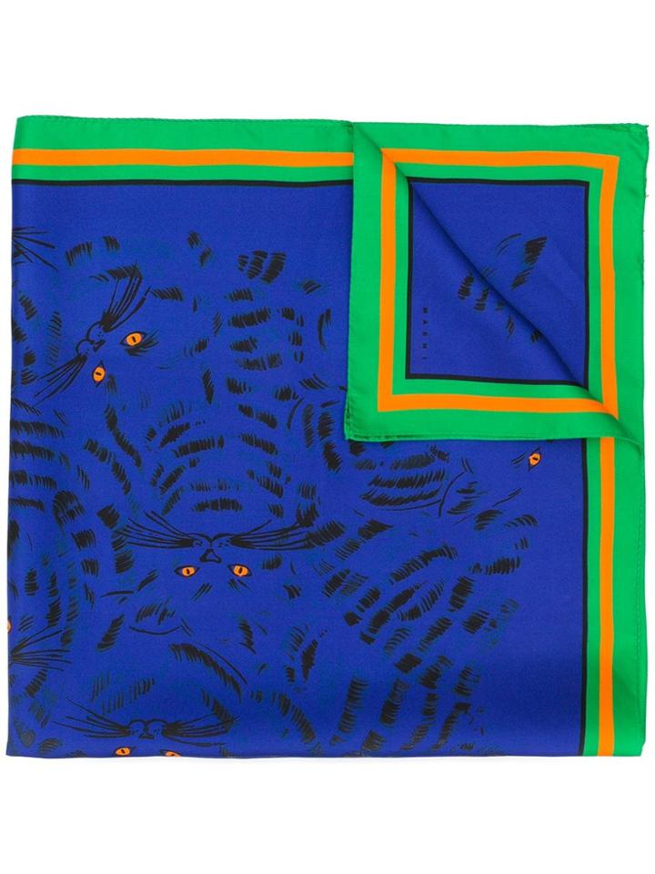 Marni Cat Print Scarf - Purple