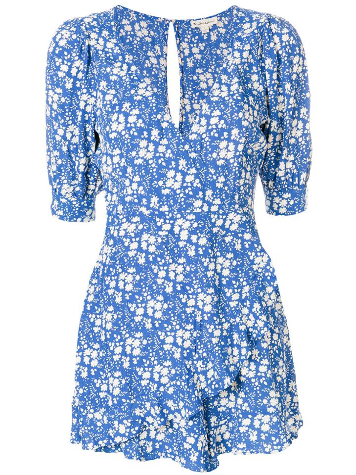 For Love And Lemons Floral Print Playsuit - Blue