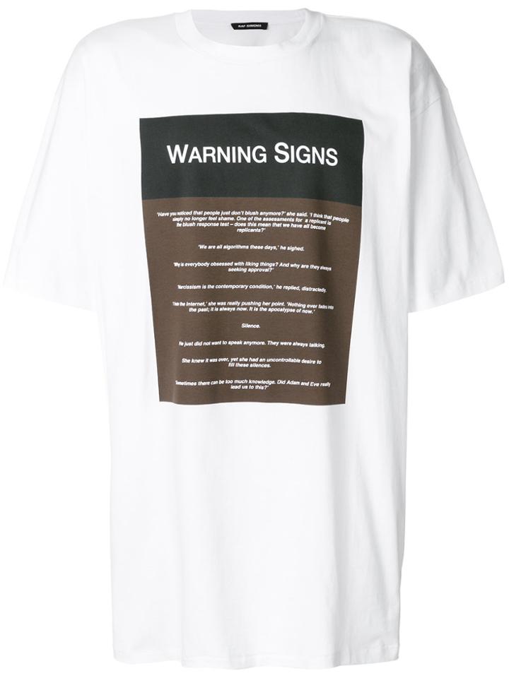 Raf Simons Warning Signs T-shirt - White