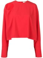 A.w.a.k.e. Mode Shoulder Cut-out Detail Blouse - Red