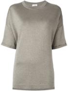 Brunello Cucinelli Knit T-shirt, Women's, Size: Small, Grey, Silk/polyamide/cashmere/metallized Polyester