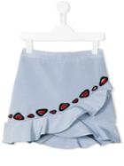Msgm Kids Embellished Ruffled Skirt, Girl's, Size: 10 Yrs, Blue