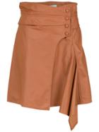 Lilly Sarti Leather Asymmetric Skirt - Brown