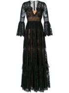 Zuhair Murad V-neck Lace Gown - Black