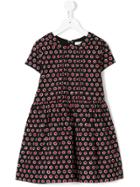Burberry Kids Teen Pintuck Detail Spot Print Cotton Dress - Black