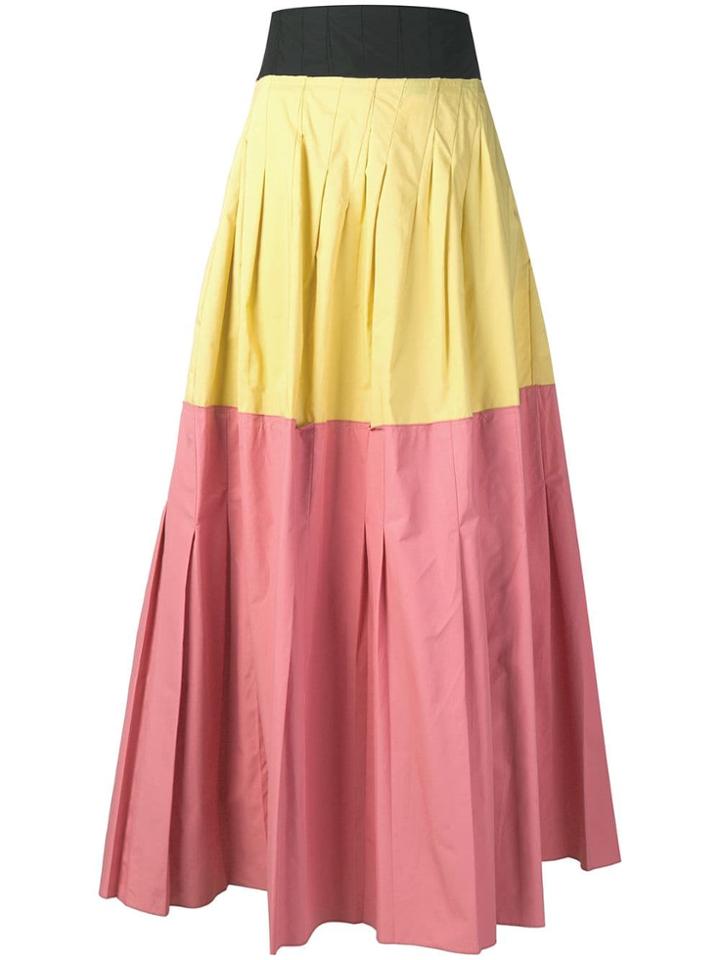Plan C Colour Block Maxi Skirt - Yellow