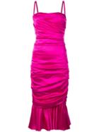 Dolce & Gabbana Ruched Dress, Women's, Size: 38, Pink/purple, Silk/spandex/elastane/polyamide