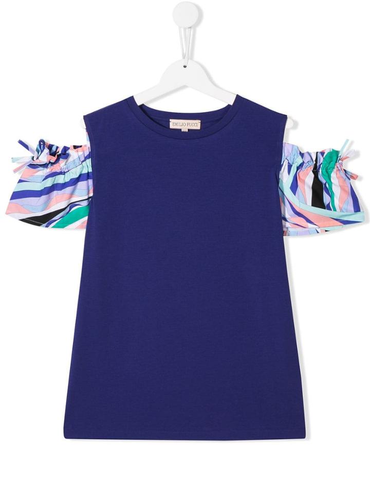 Emilio Pucci Junior Ruffled Sleeve Top - Purple