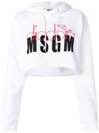 Msgm Branded Hoodie - White