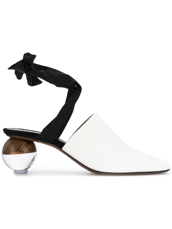 Neous Square Toe Mules - White