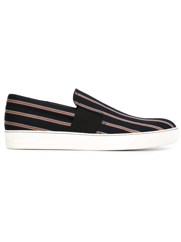 Lanvin Pull-on Slip-on Sneakers, Men's, Size: 11, Blue, Polyester/camel Leather/rubber