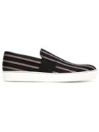 Lanvin Pull-on Slip-on Sneakers, Men's, Size: 11, Blue, Polyester/camel Leather/rubber