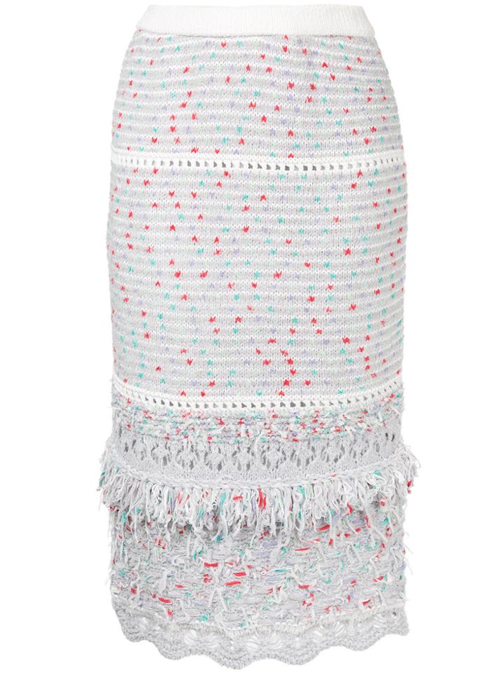 Coohem Fancy Scallop Knit Skirt - Grey