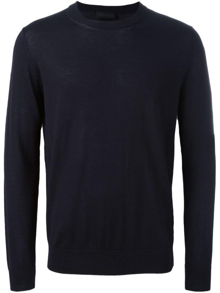 Diesel Black Gold Classic Crew Neck Jumper, Men's, Size: Xxl, Blue, Wool